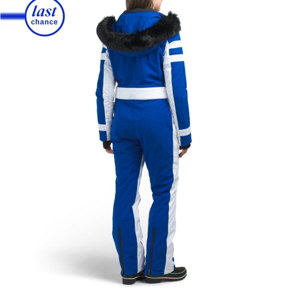 NILS Cobalt/white Snowbird Faux Fur Insulated Suit - Picture 2 of 2